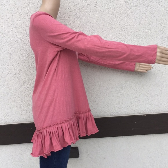 LOGO small pink tunic with ruffle hem - Picture 2 of 6